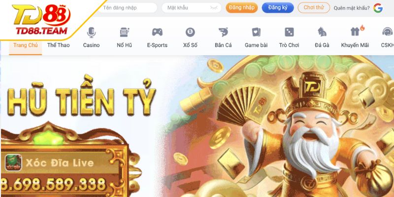 Form mẫu đăng nhập TD88 chuẩn nhất