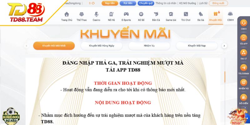 Khuyến mãi khủng khi tải app của nhà cái